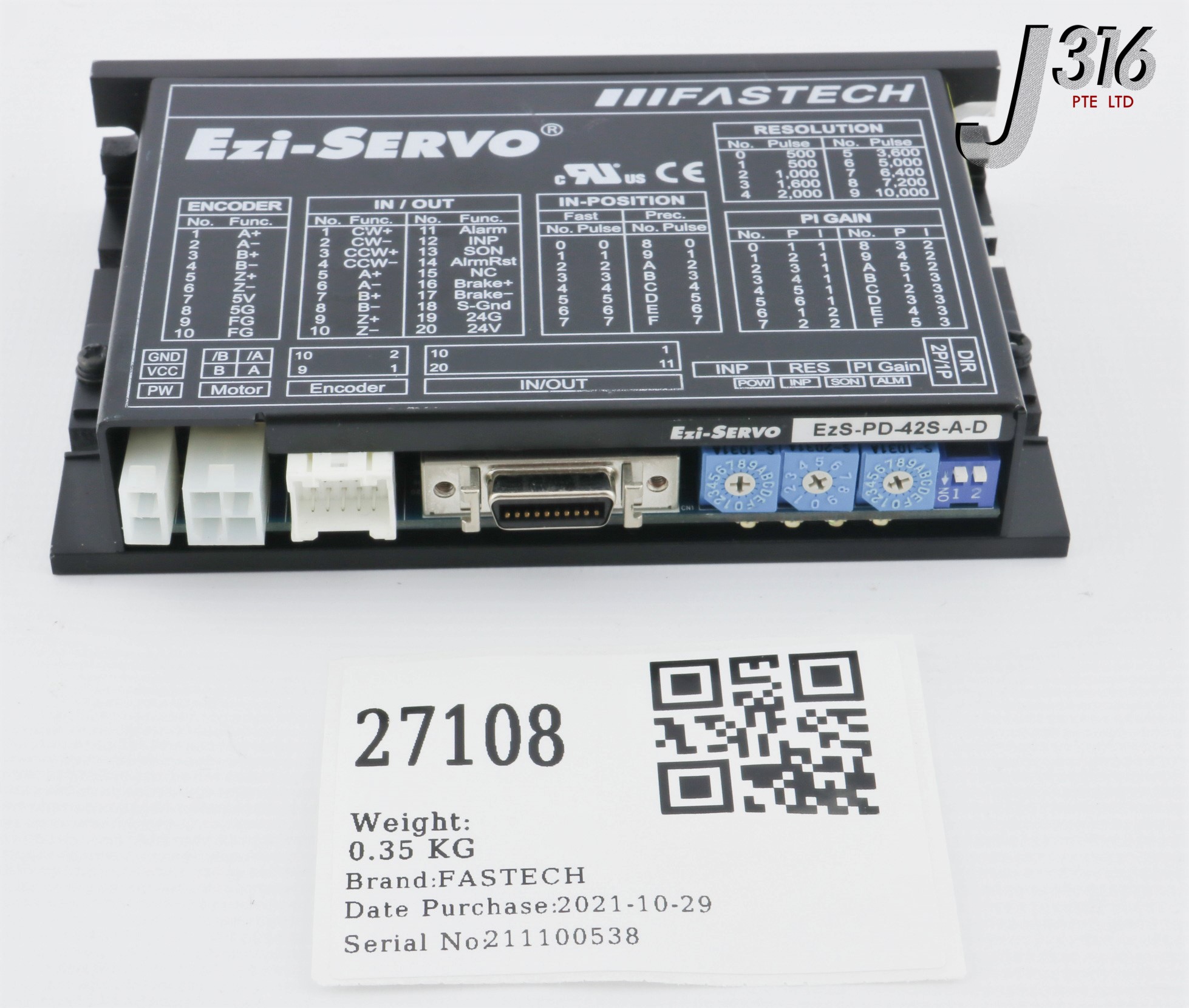 27108 FASTECH EZI-SERVO EZS-PD-42S-A-D | eBay